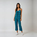 Teal Tropical Palaka Stephanie Jumpsuit - Sweet Sweet Honey Hawaii