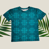 Teal Tropical Palaka T-shirt - Sweet Sweet Honey Hawaii