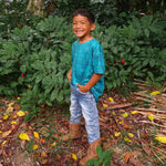 Teal Tropical Palaka T-shirt - Sweet Sweet Honey Hawaii