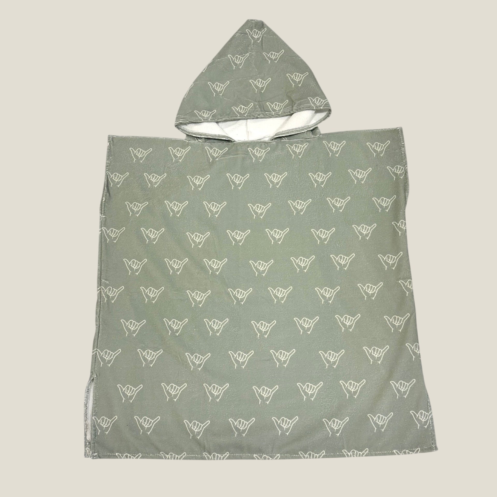 Teen Olive Green Shaka Hooded Towel - Sweet Sweet Honey Hawaii