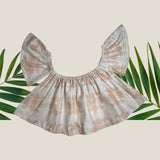 Tropical Cream Palaka Baby Doll Top - Sweet Sweet Honey Hawaii