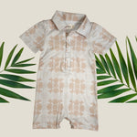 Tropical Cream Palaka Collared Jumpsuit - Sweet Sweet Honey Hawaii