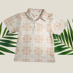 Tropical Cream Palaka collared shirt - Sweet Sweet Honey Hawaii