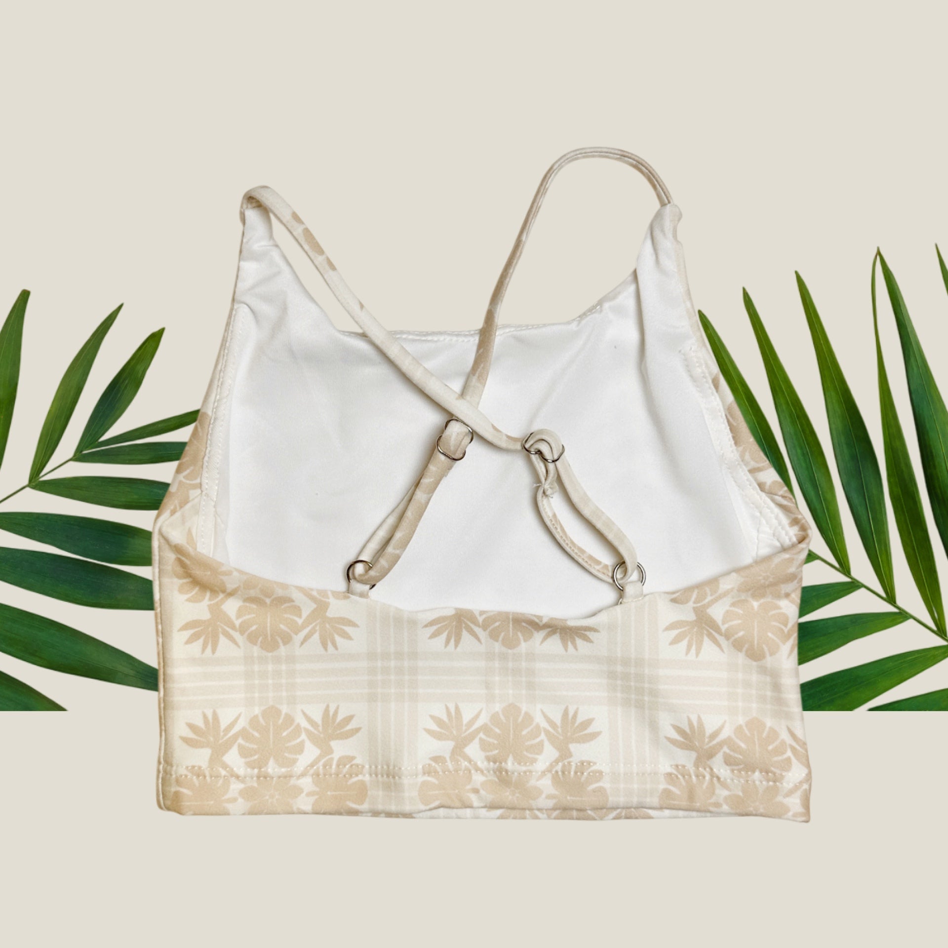 Tropical Cream Palaka Scarlett Top - Sweet Sweet Honey Hawaii