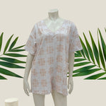 Tropical Cream Palaka Tee Romper - Sweet Sweet Honey Hawaii