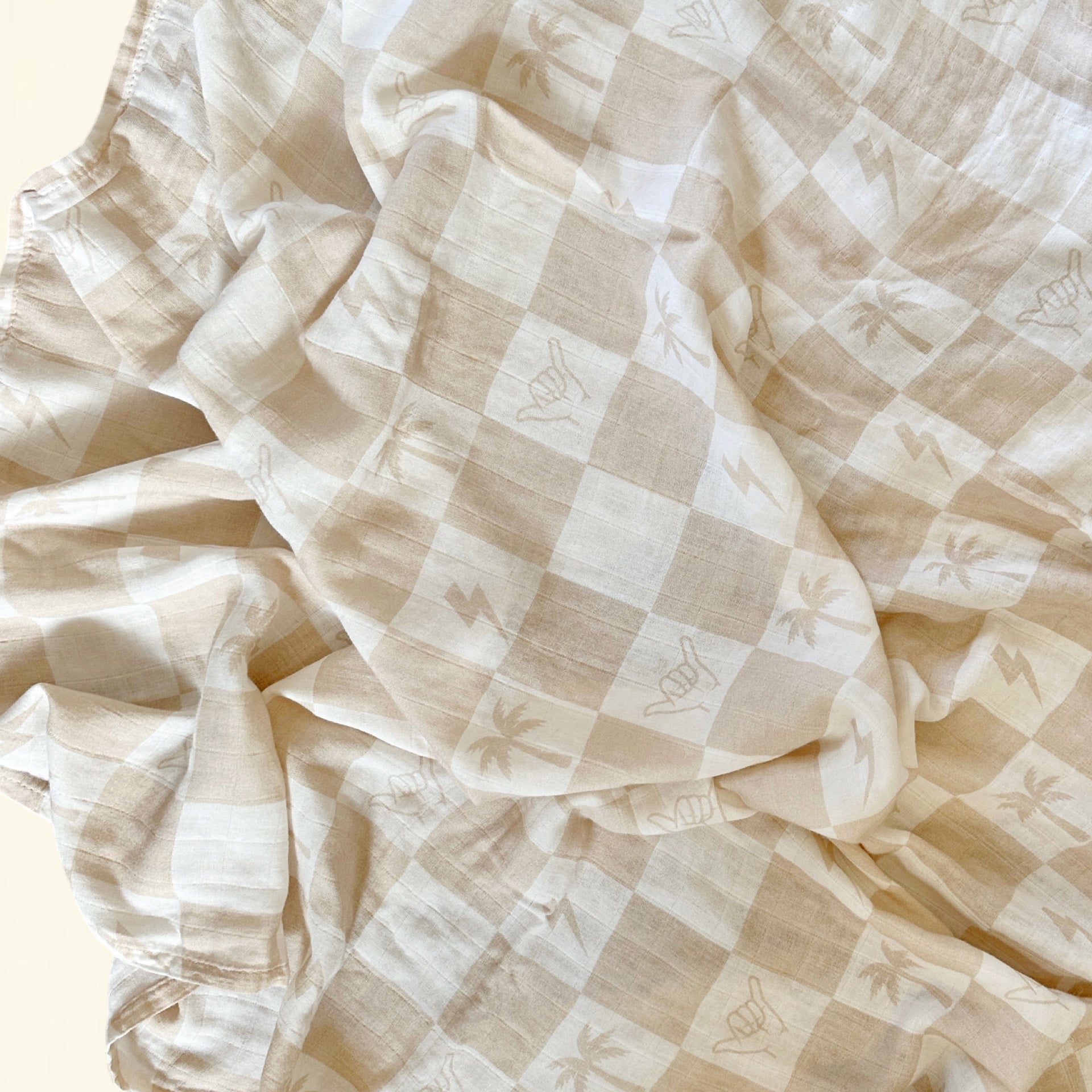 Westside Checkered Sands Bamboo Swaddle Blanket - Sweet Sweet Honey Hawaii