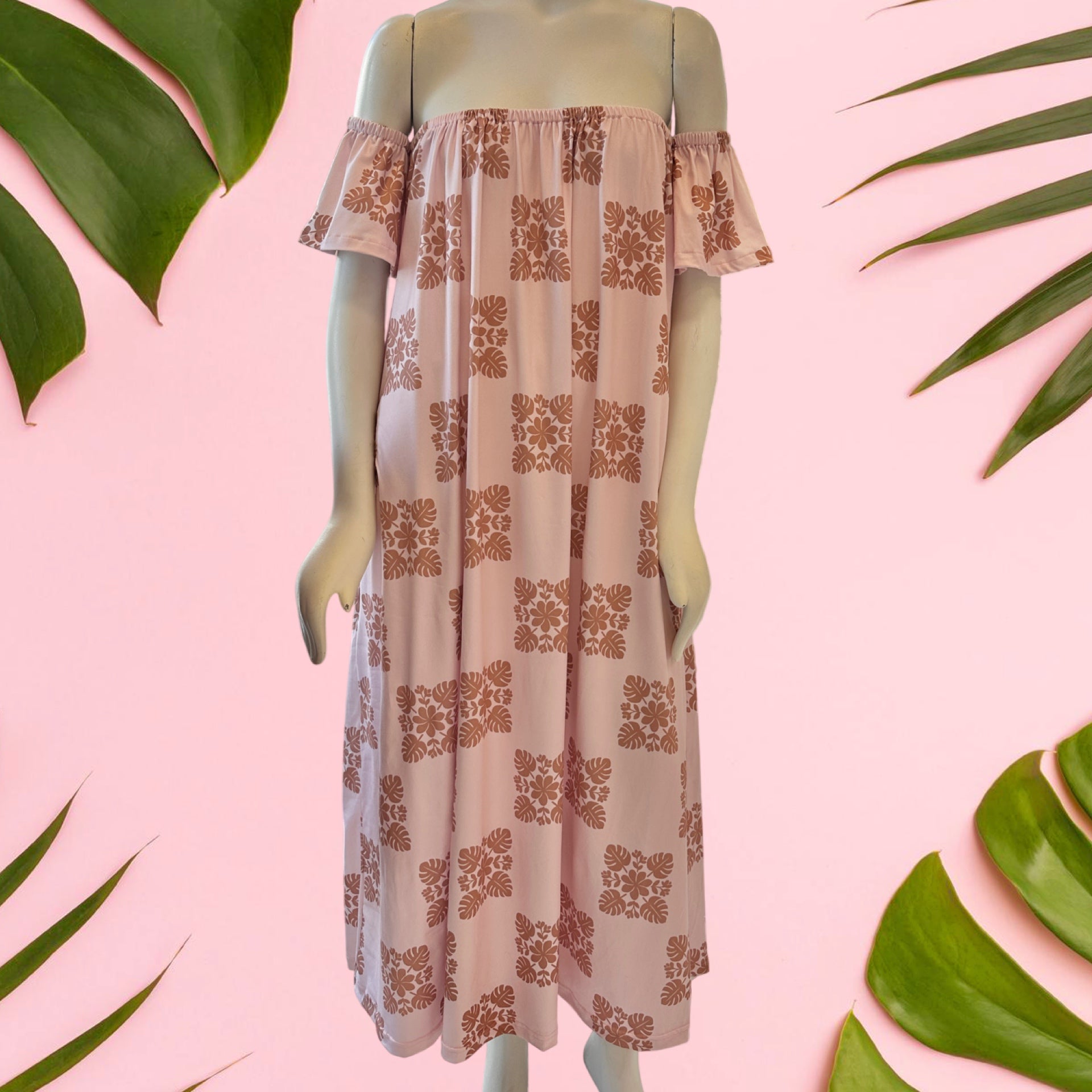 Women's Blush | Heirloom Off the shoulder Maxi Dress - Sweet Sweet Honey Hawaii