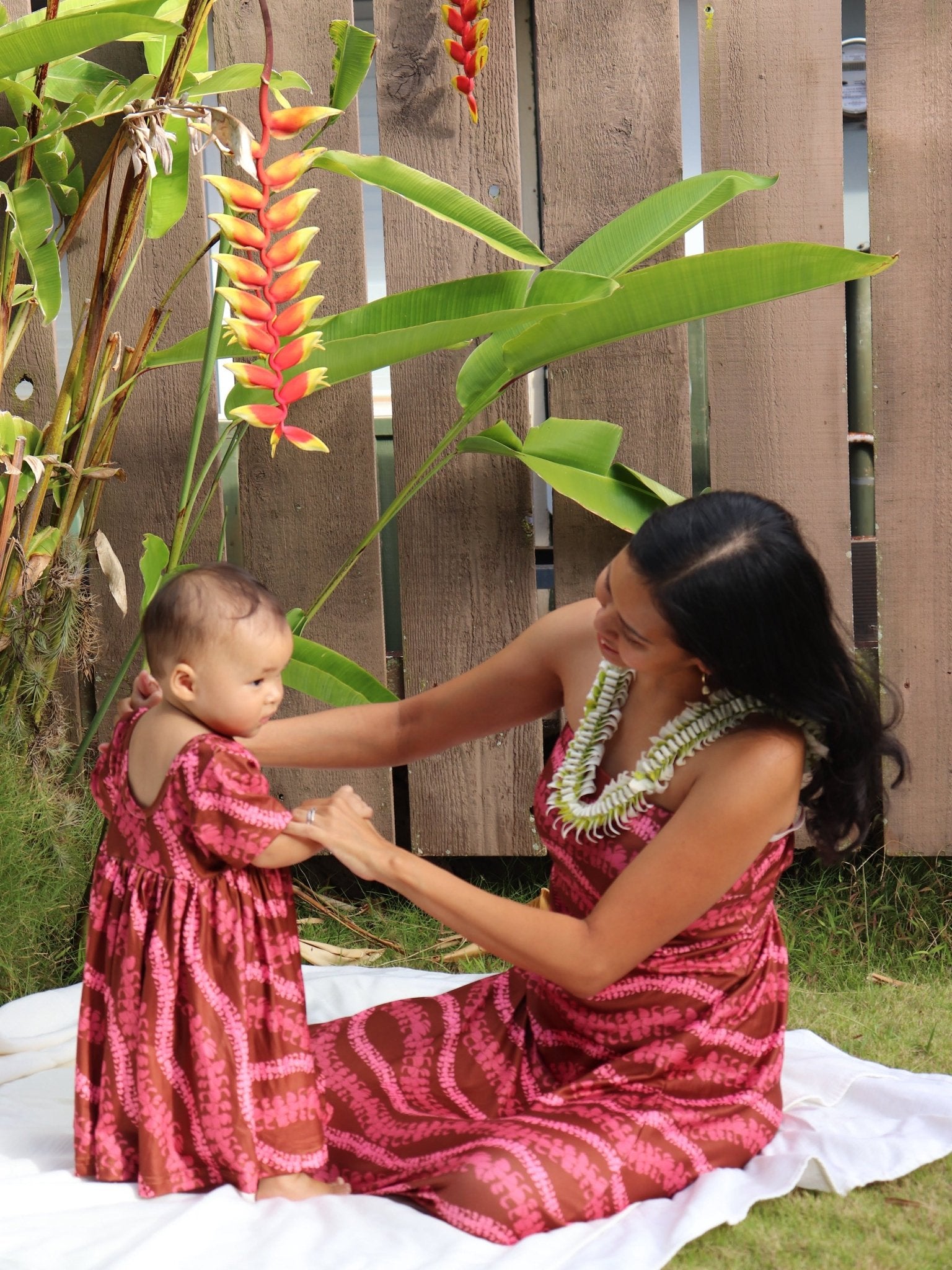 Women's Brown Lei Puakenikeni Tube top Maxi Dress - Sweet Sweet Honey Hawaii