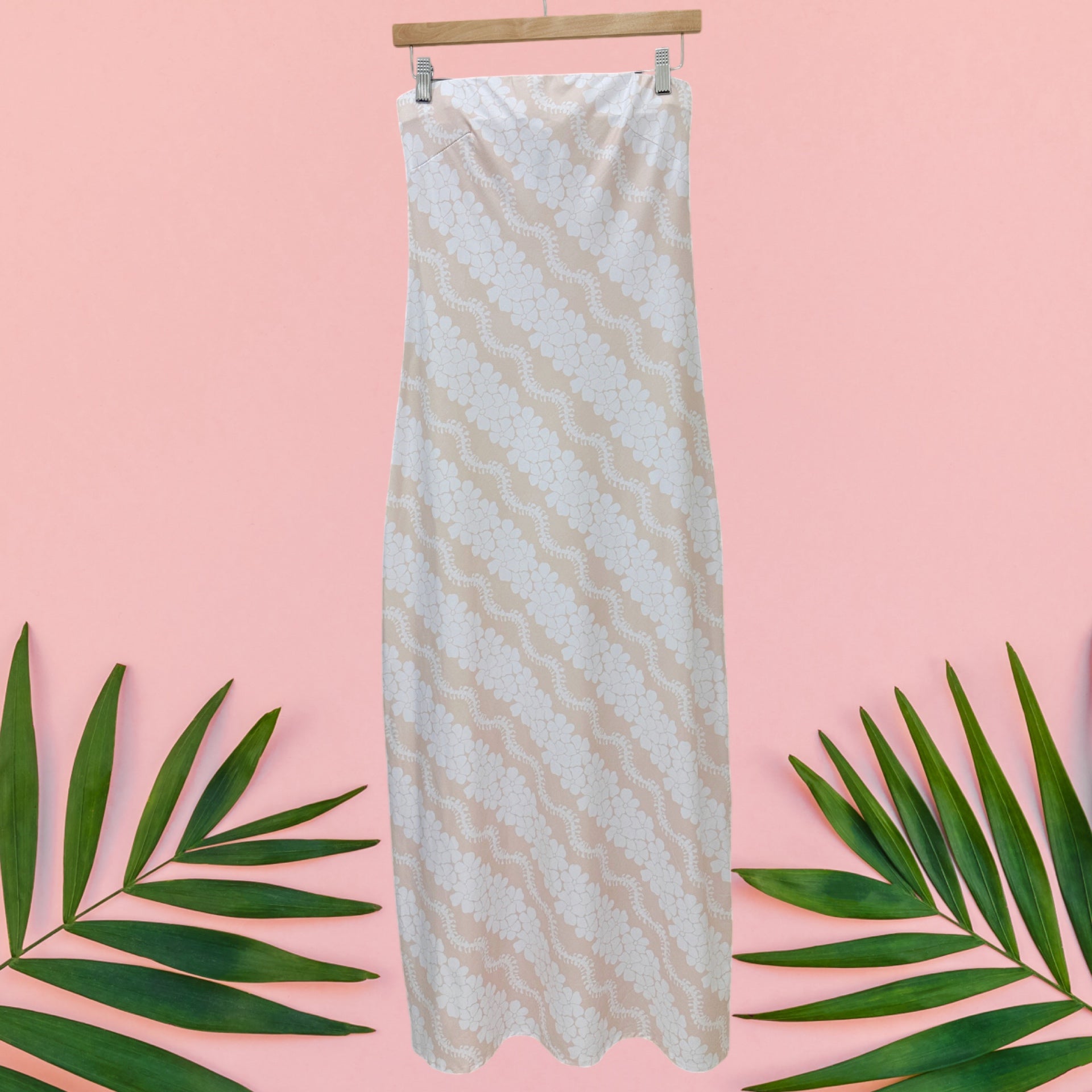 Women's Cream Puakenikeni Tube top Maxi Dress - Sweet Sweet Honey Hawaii