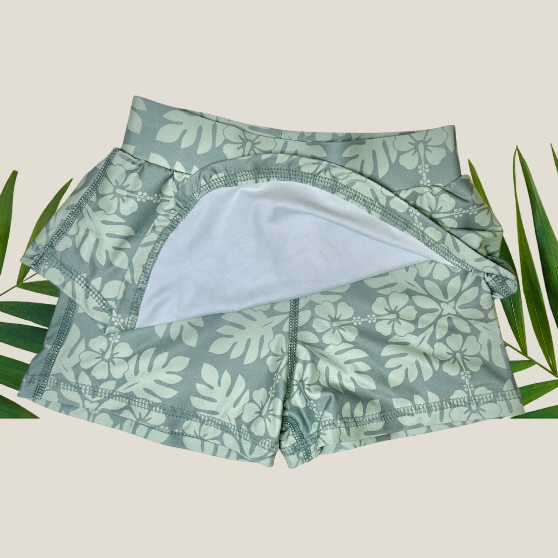 Women's Olive Green Quilt Julia Skort - Sweet Sweet Honey Hawaii