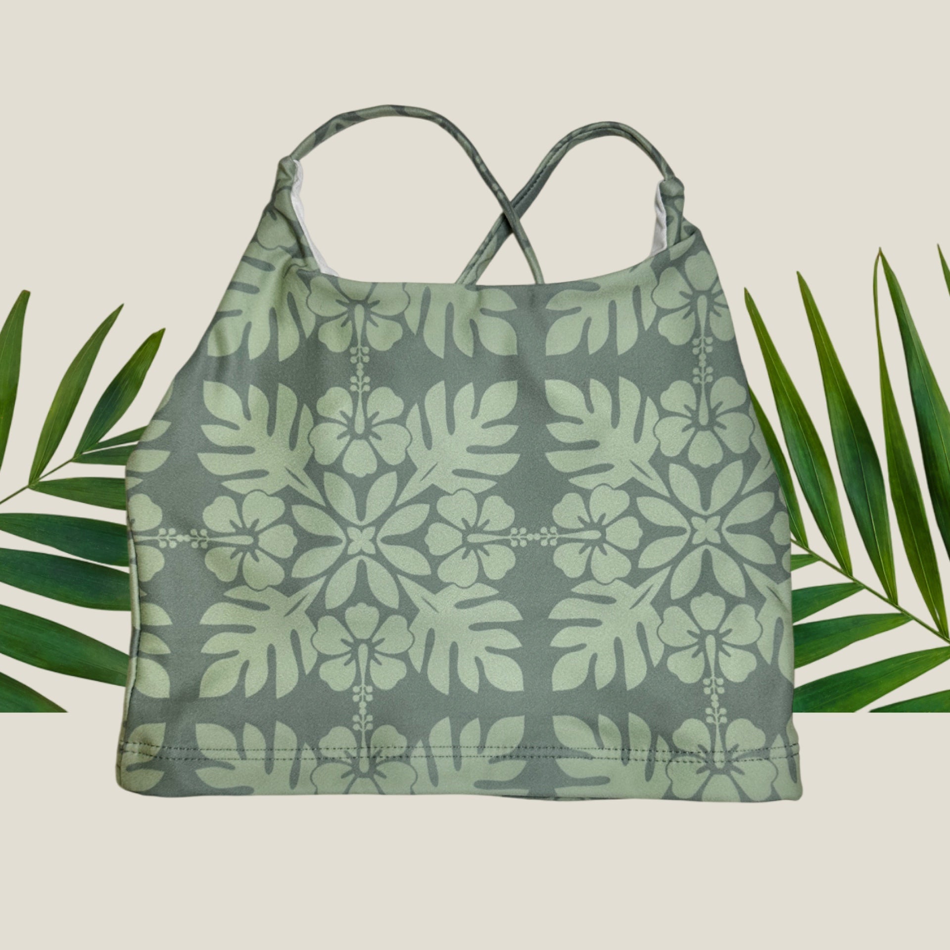 Women's Olive Green Quilt Scarlett Top - Sweet Sweet Honey Hawaii