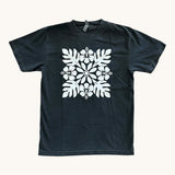 Womens Relax Hibiscus Quilt Tee (grey) - Sweet Sweet Honey Hawaii