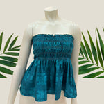 Women's Teal Tropical Palaka Ka'a Tube Top - Sweet Sweet Honey Hawaii