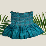 Women's Teal Tropical Palaka Ka'a Tube Top - Sweet Sweet Honey Hawaii