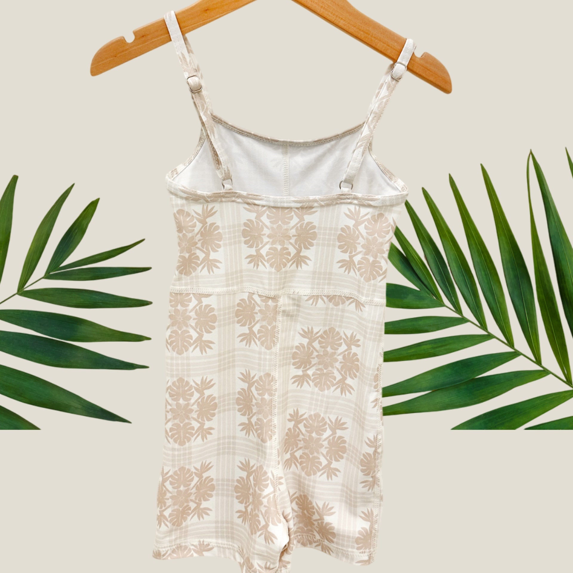 Women's Tropical Cream Palaka Sierra Jumpsuit - Sweet Sweet Honey Hawaii